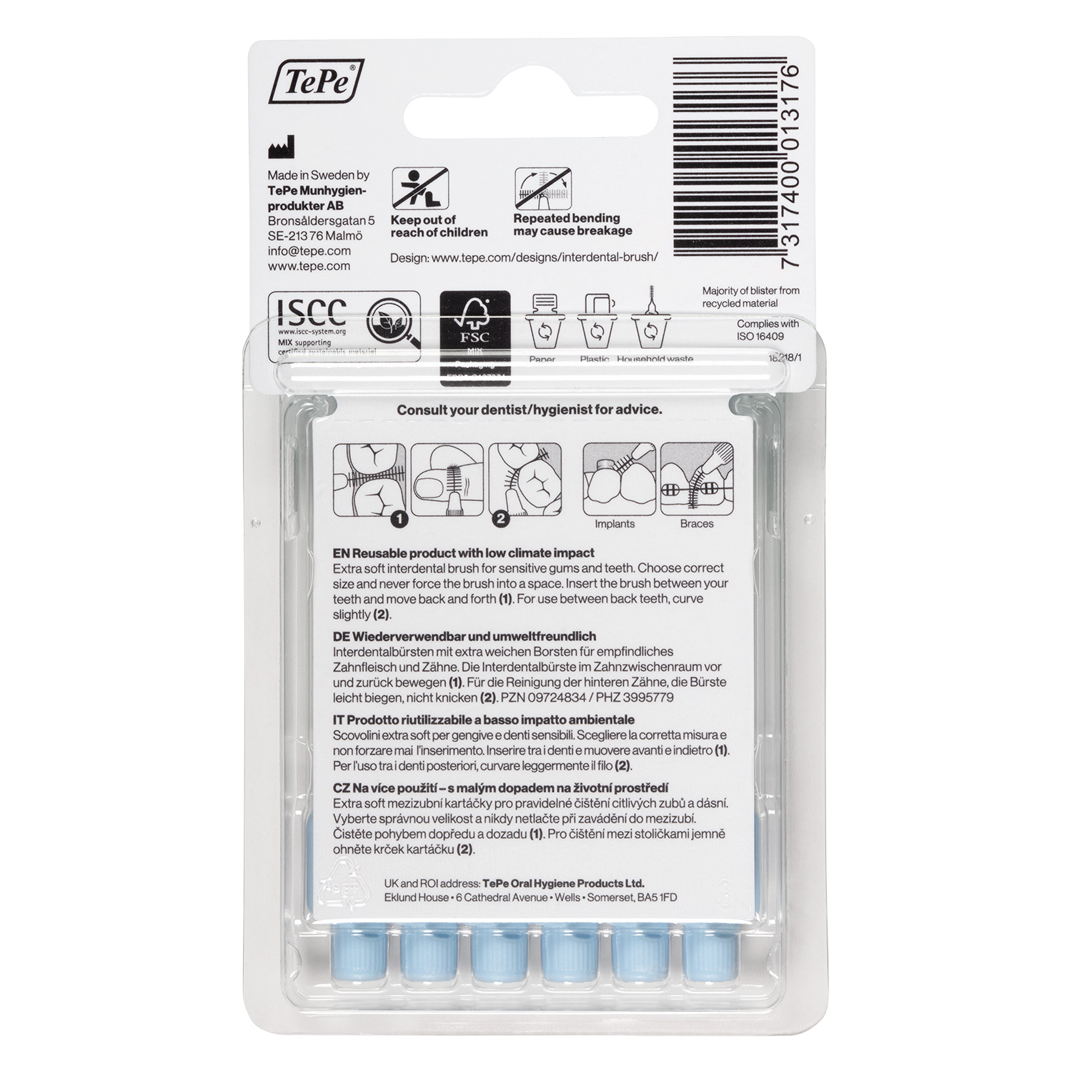 TePe® Interdental Brush Extra Soft Blue - Image 6